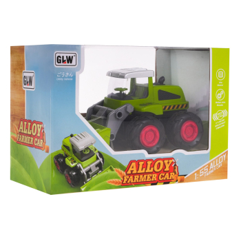 Metalowy Spychacz dla dzieci 3+ Model 1:55 + Ruchoma Łyżka przednia